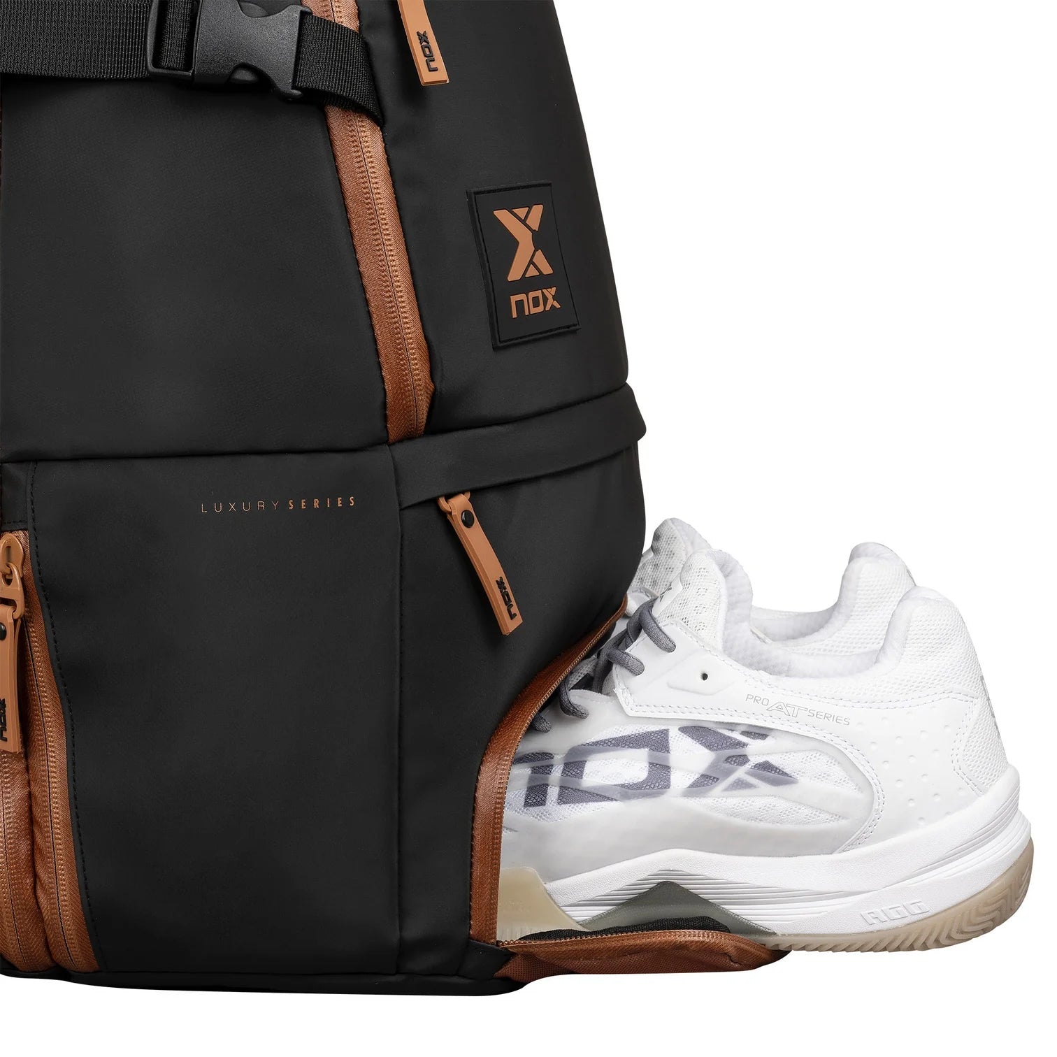 2024 Nox Luxury Open Series Padel Backpack (Black/Brown)