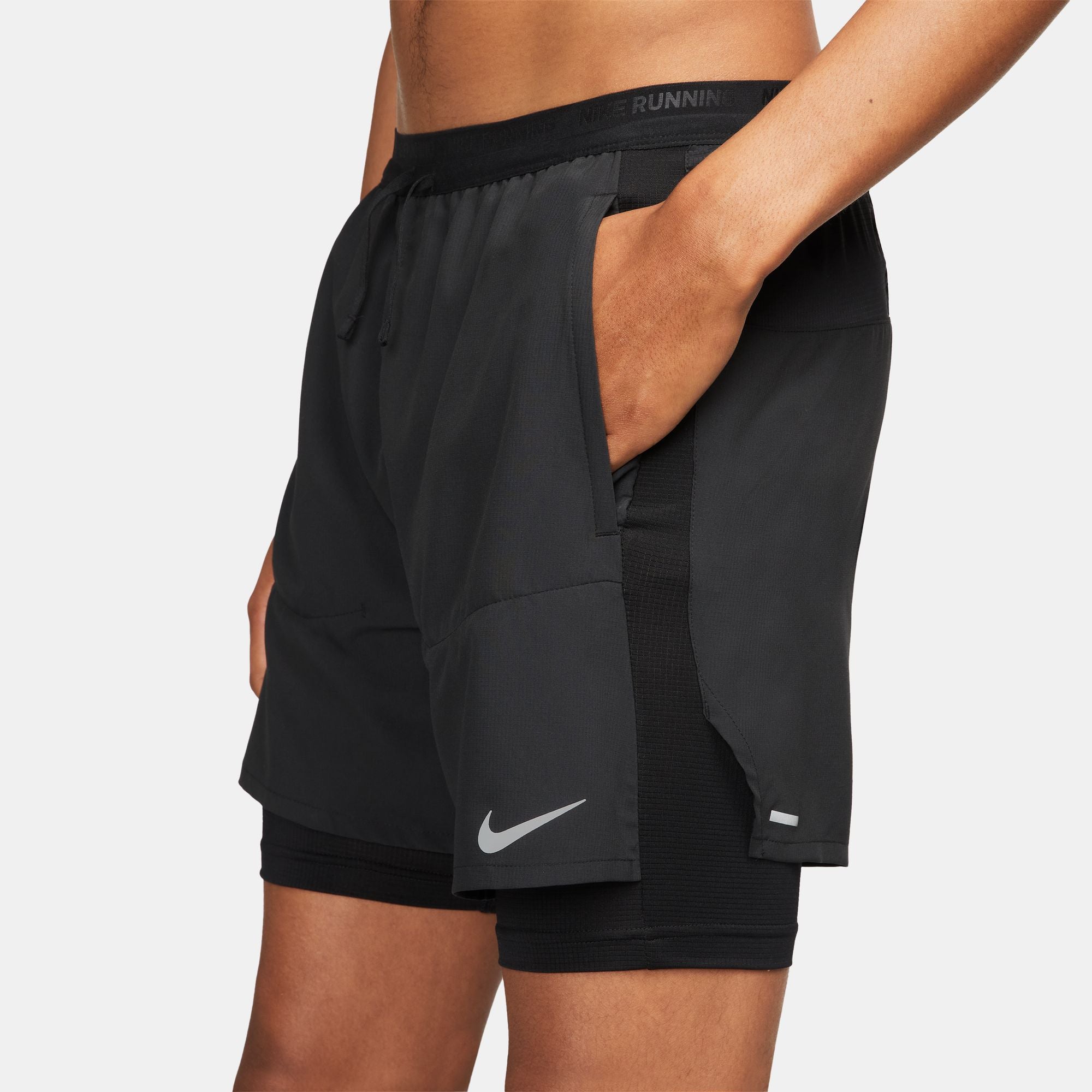 Nike Dri-Fit Stride 5 inch Hybrid Short Men's - Black/Black/Reflective Silver