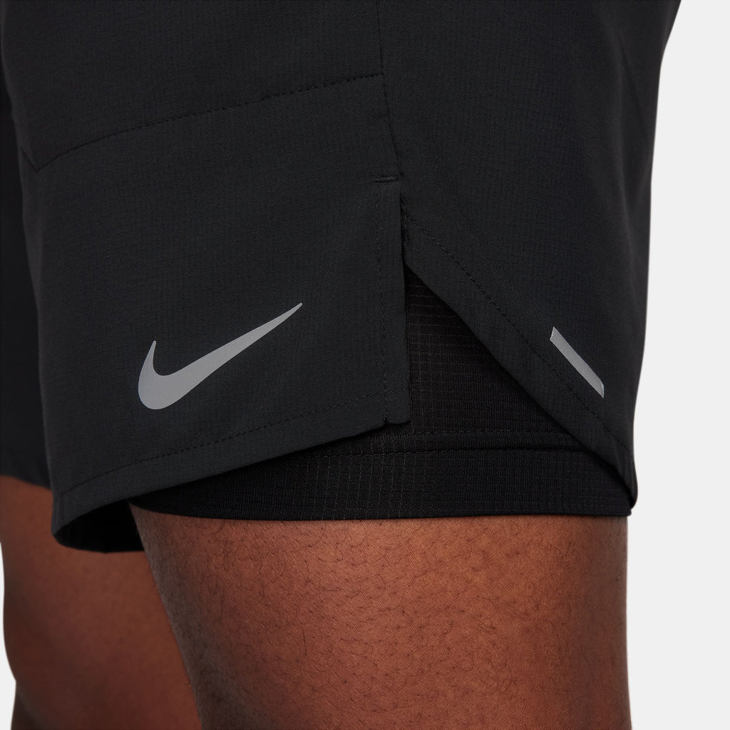 Nike Stride Men's Dri-FIT 2-in-1 Running Shorts - Black/Black/Black