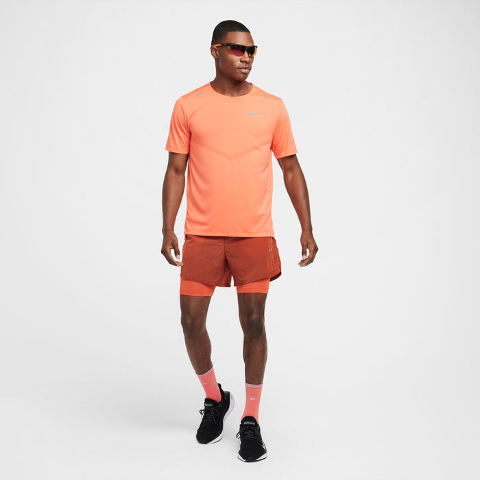 Nike Dri-Fit RISE 365 SS LT Mens - Wild Mango/Reflective Silver